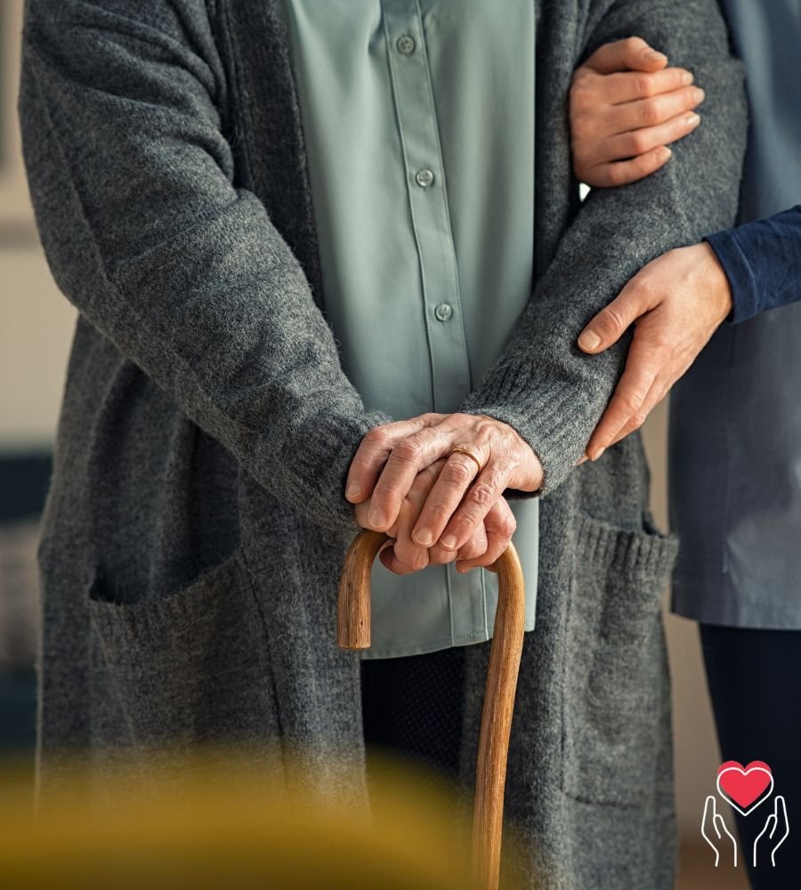 respite care provider walking senior